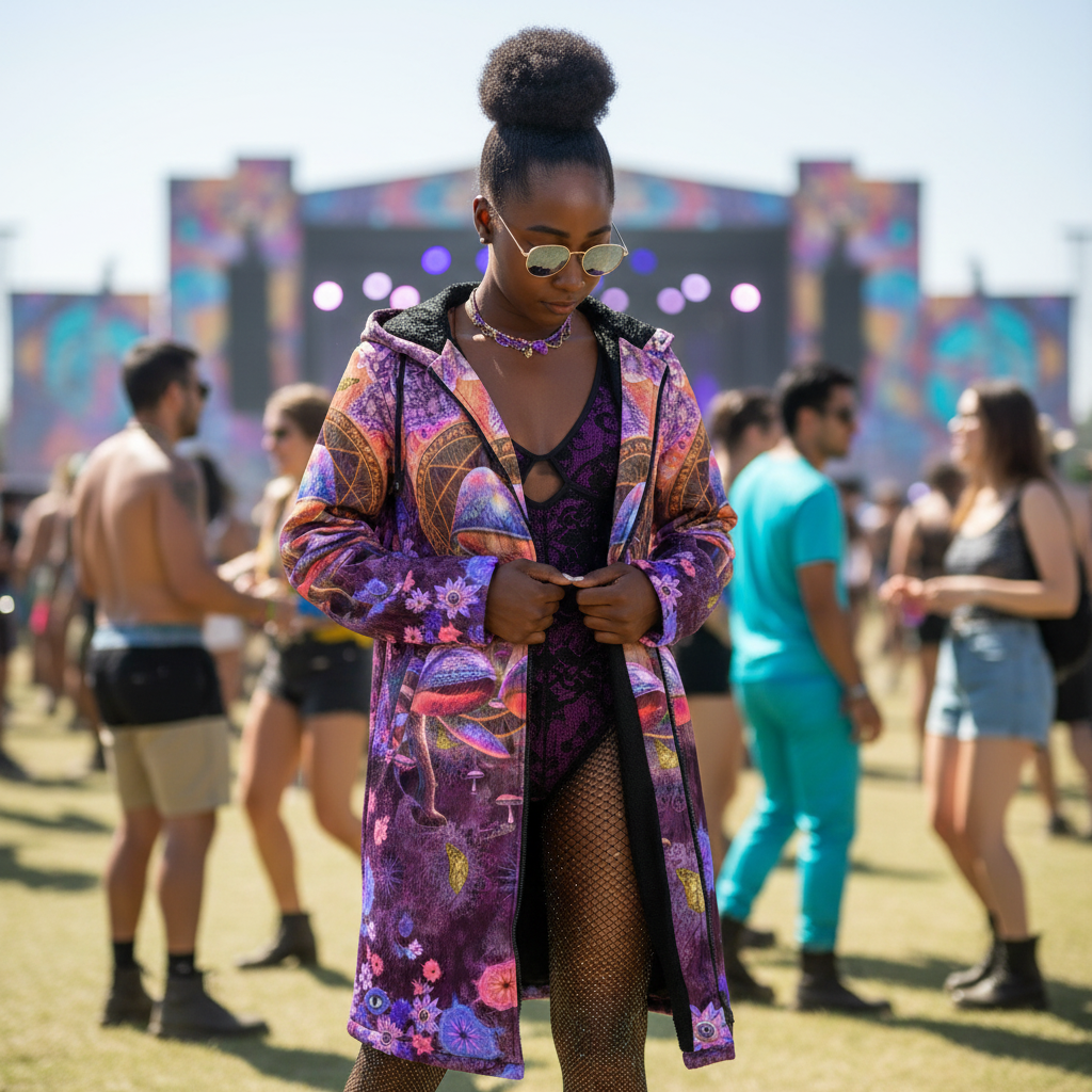 Shroom Rx Pink Women's Festival Cloak
