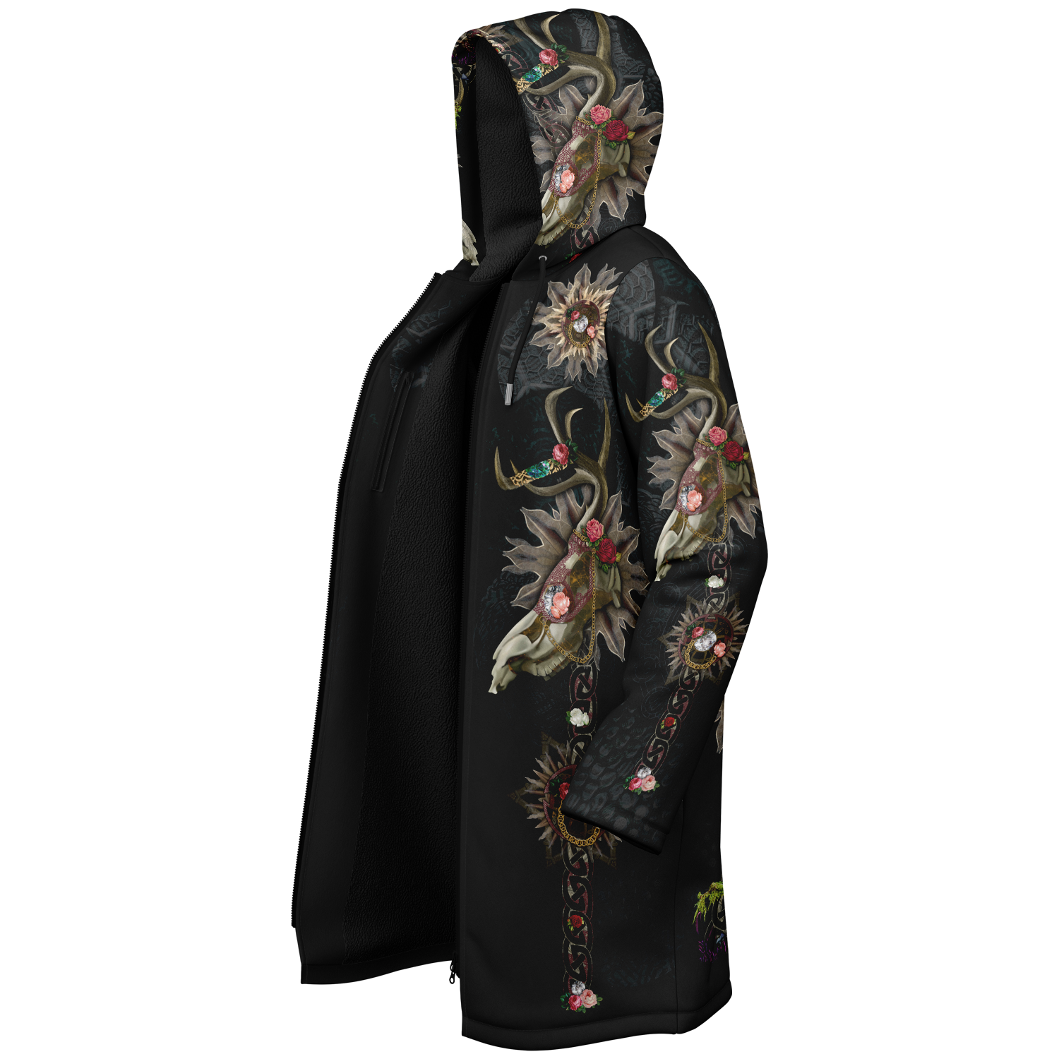 Forest Wizard S Men's Festival Cloak back view with music festivals