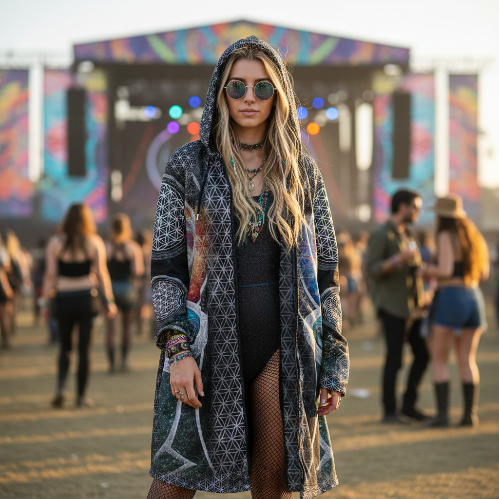 Silver Mystic Eye Women's Festival Cloak