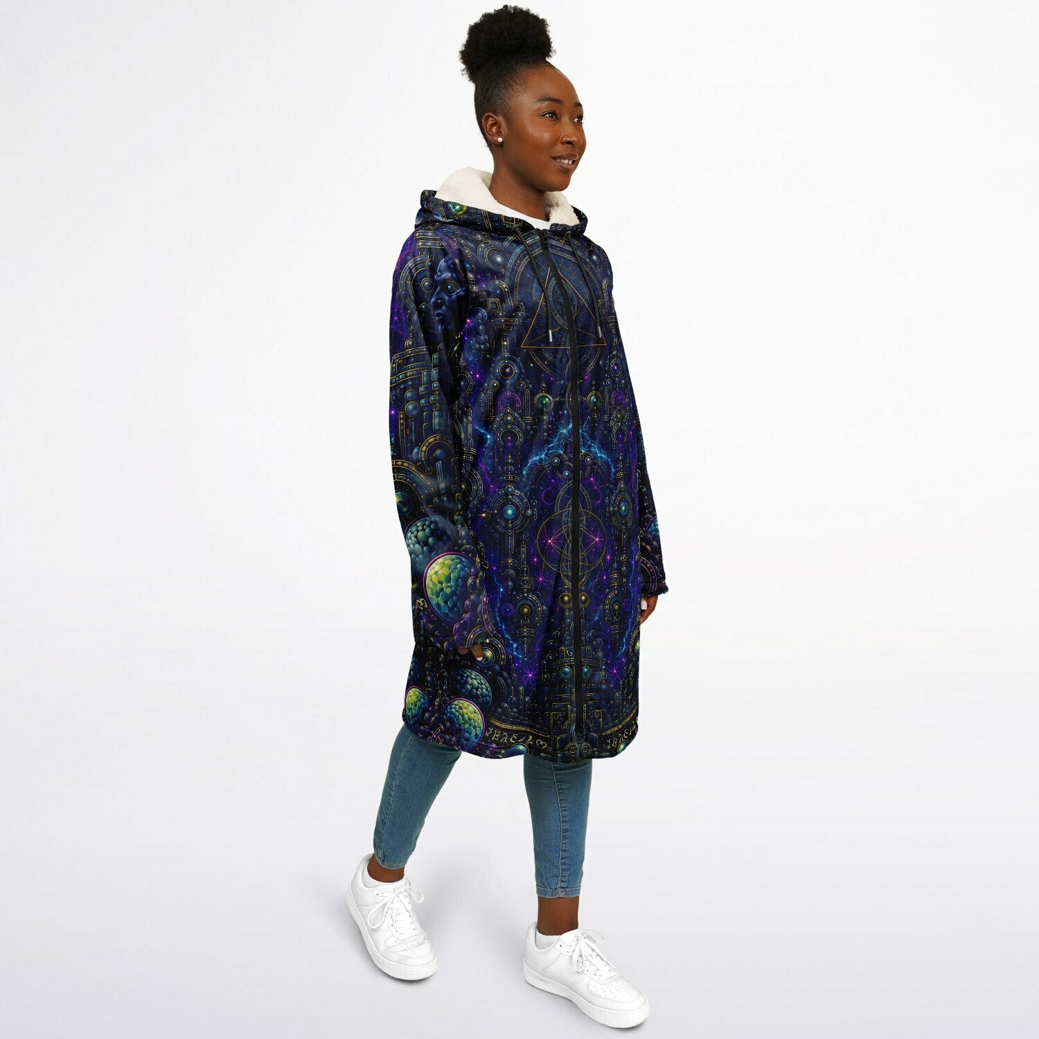 Celestial Tempe White Zipper Cloak