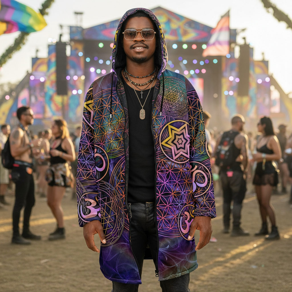 Sacred Geo Men's Festival Cloak
