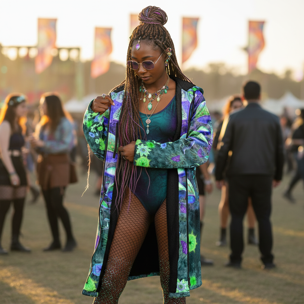 Shroom Rx Blue Women's Festival Cloak