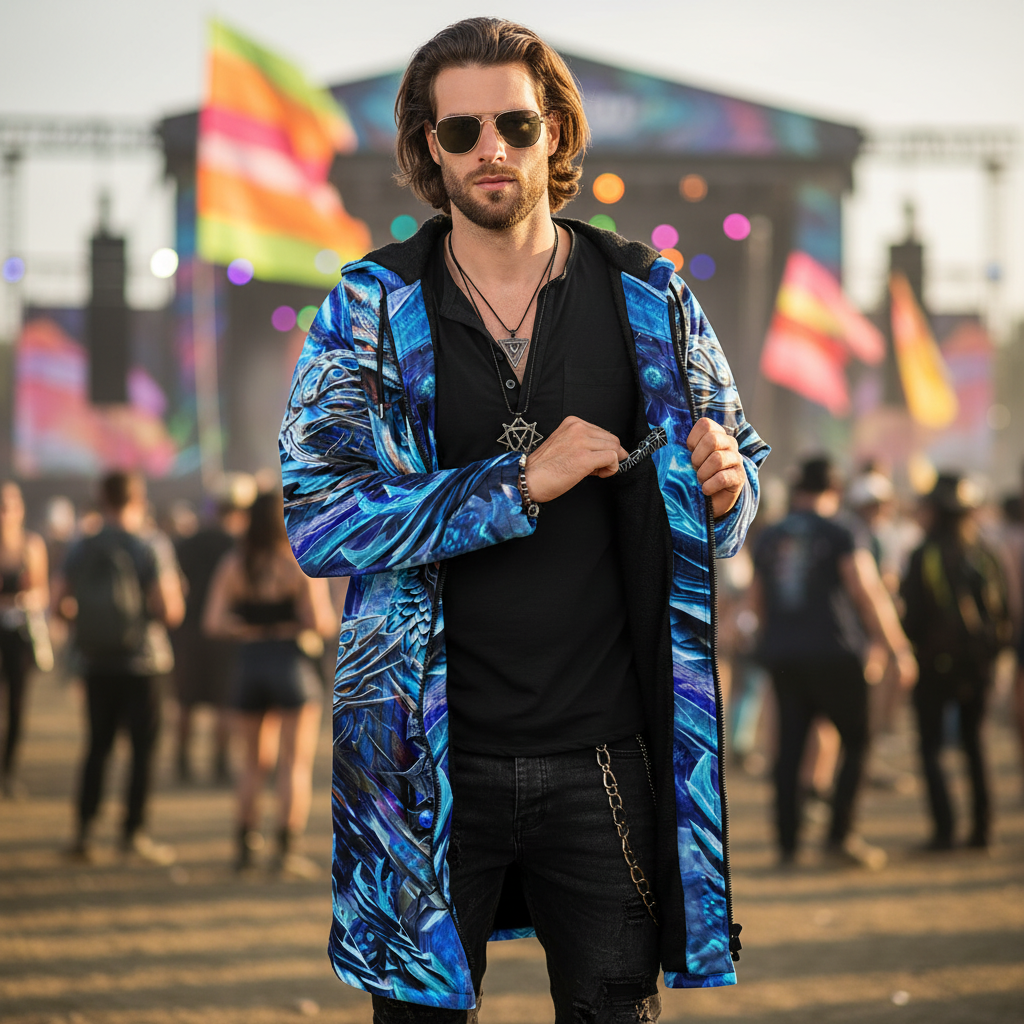 Electric Dragonscape Men's Festival Cloak