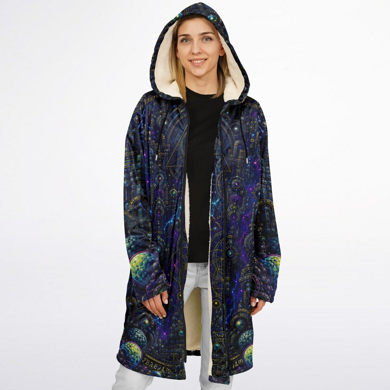 Celestial Tempe White Zipper Cloak