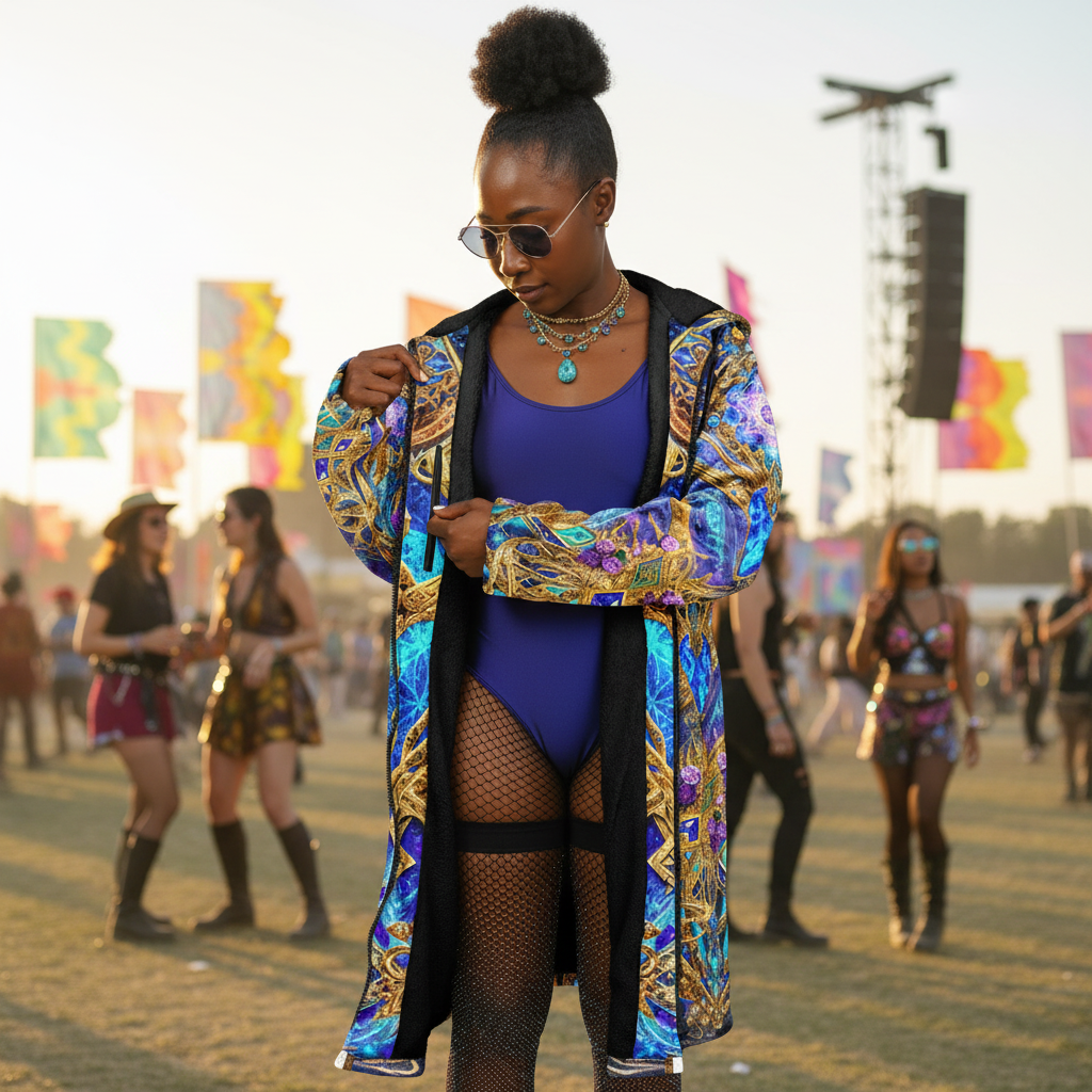 Gold Cosmic Cross Women's Festival Cloak