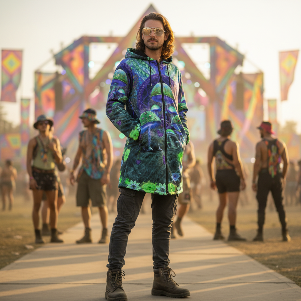 Shroom Rx Blue Men's Festival Cloak