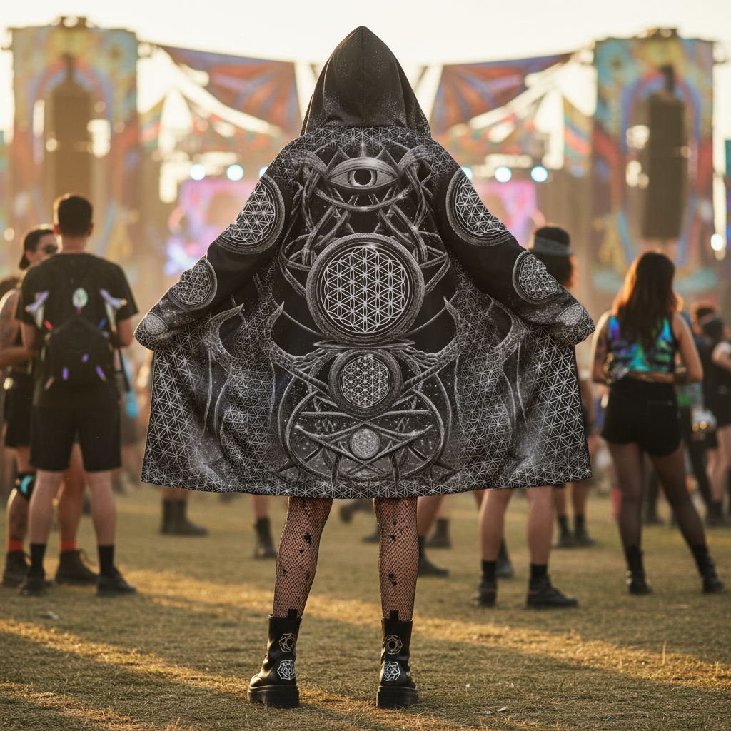 Black Mystic Eye Women's Festival Cloak