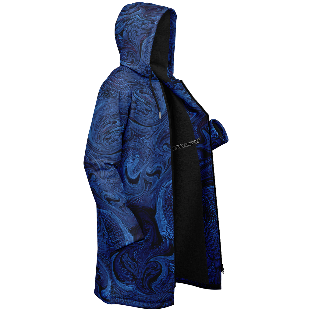 Metallic Blue Fractal Men's Festival Cloak