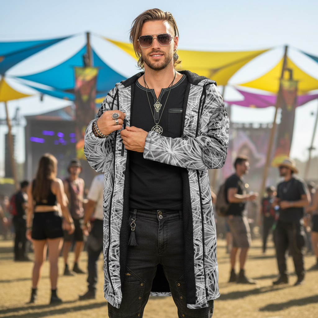 Angel Catcher Light Gray Men's Festival Cloak