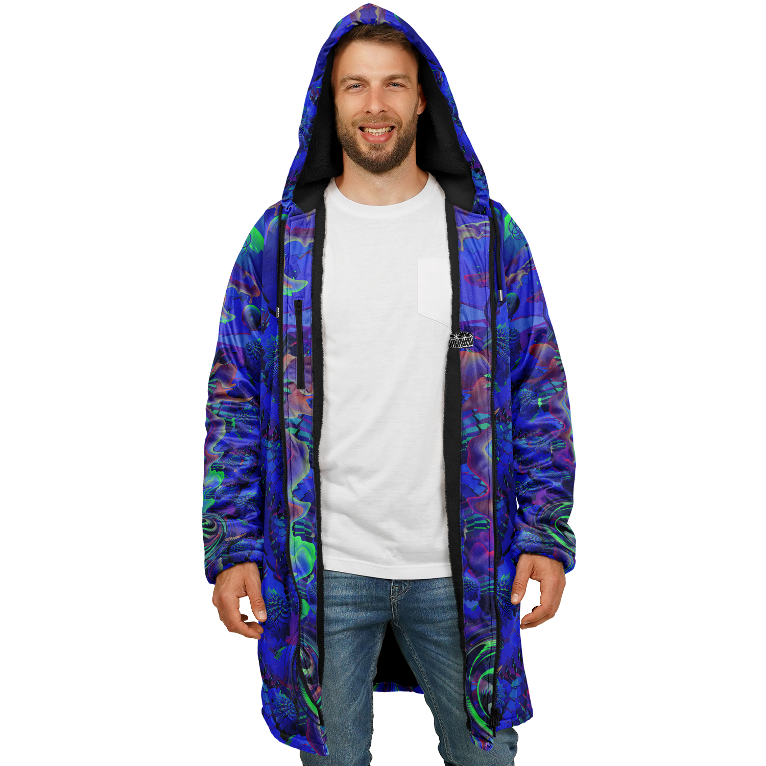Cloak | Shroom Flower of Life Blue