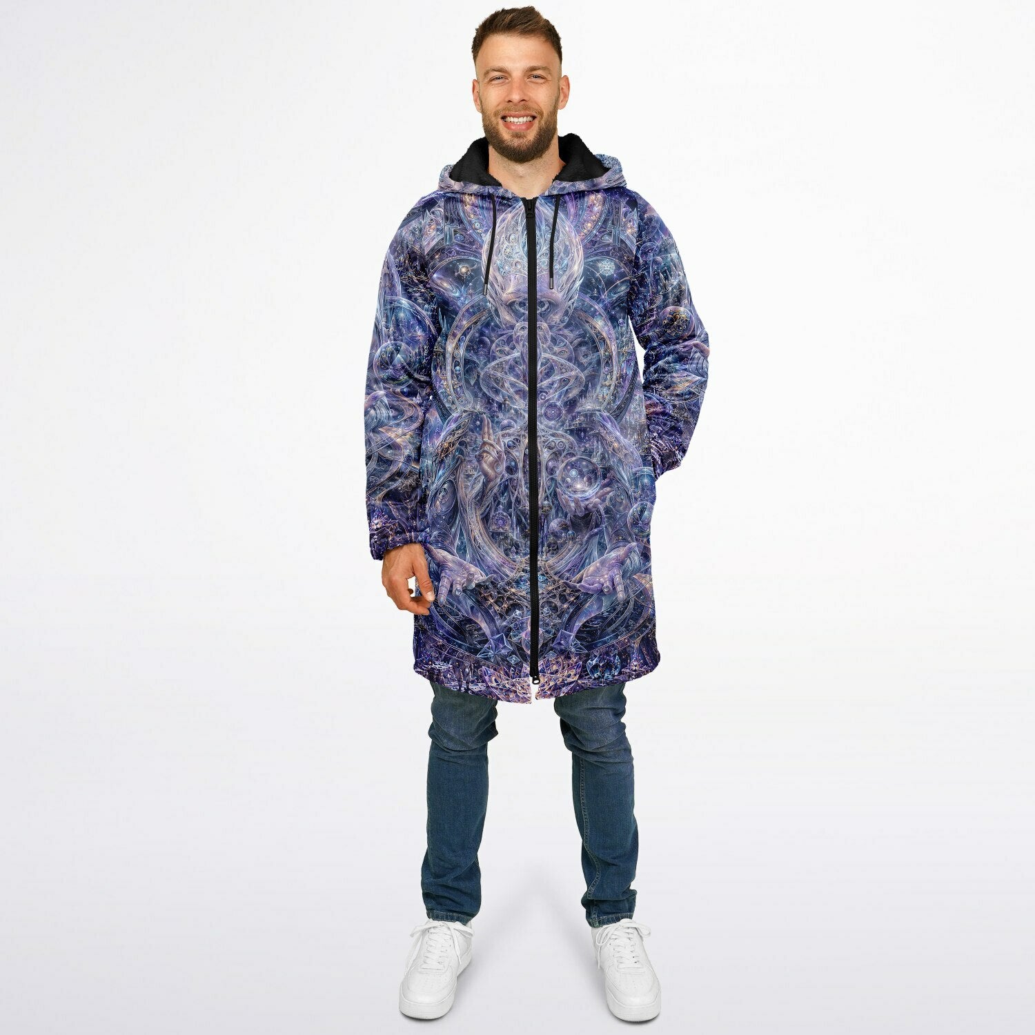 Galactic Alien Oracle Zipper Black Cloak