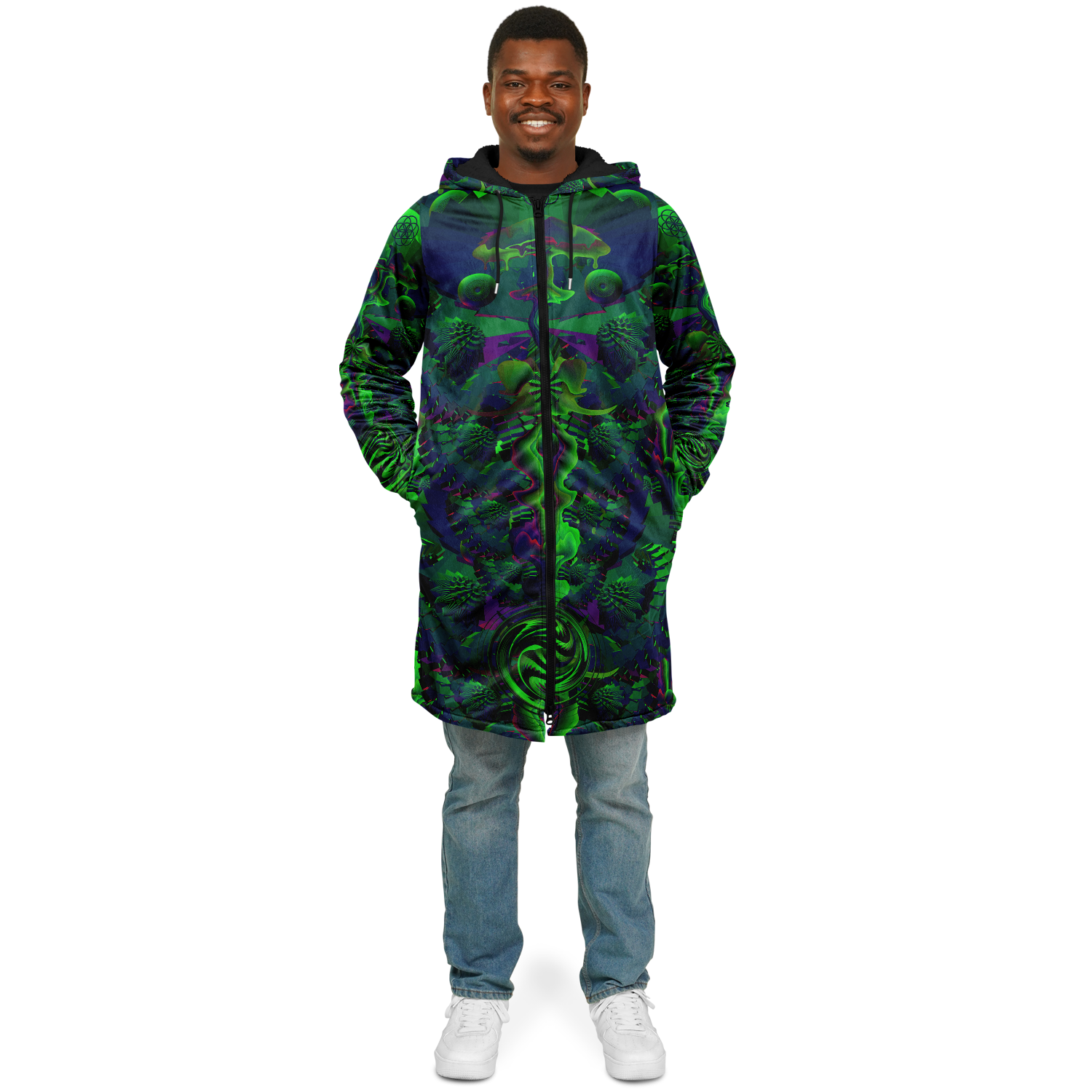 Cloak | Shroom Flower of Life Green