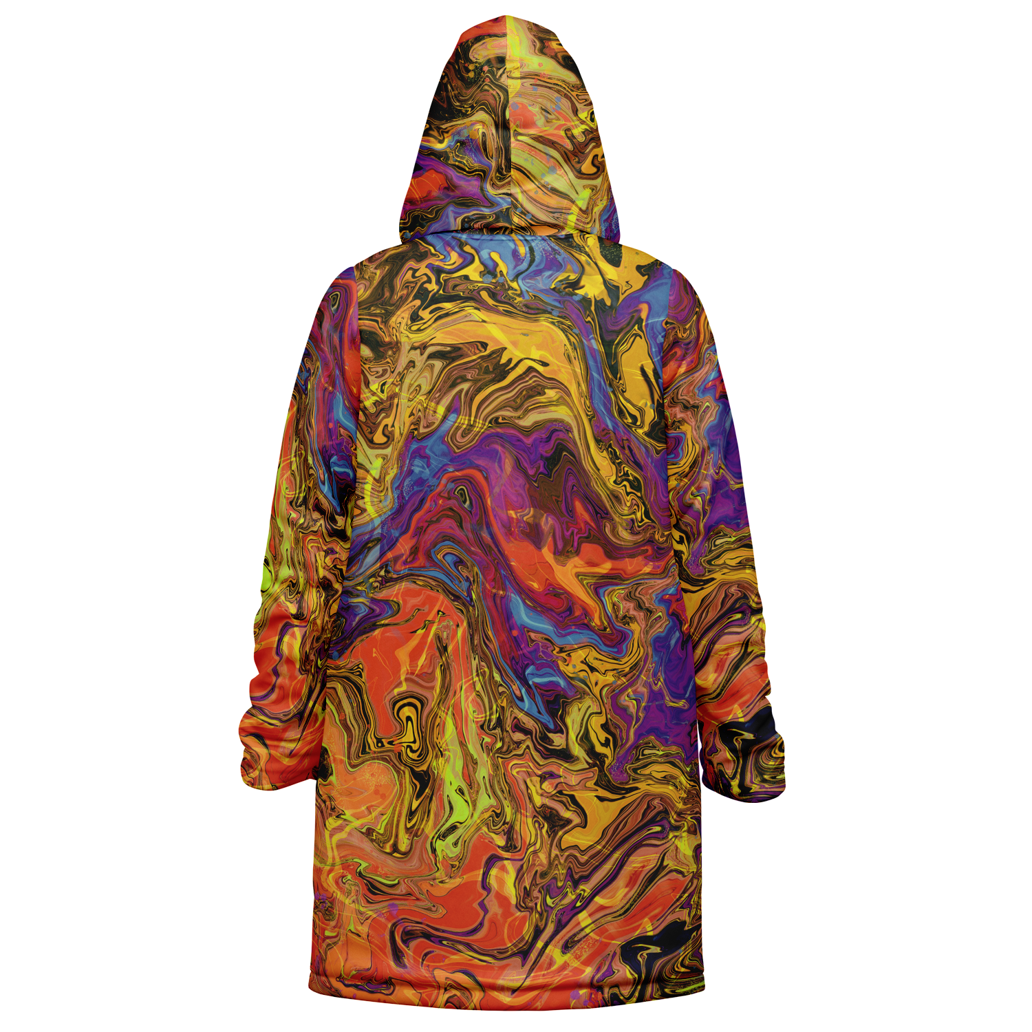 Liquid Fire Men's Festival Cloak detail view with alternative fashion