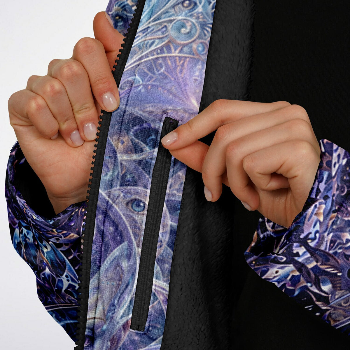 Galactic Alien Oracle Zipper Black Cloak
