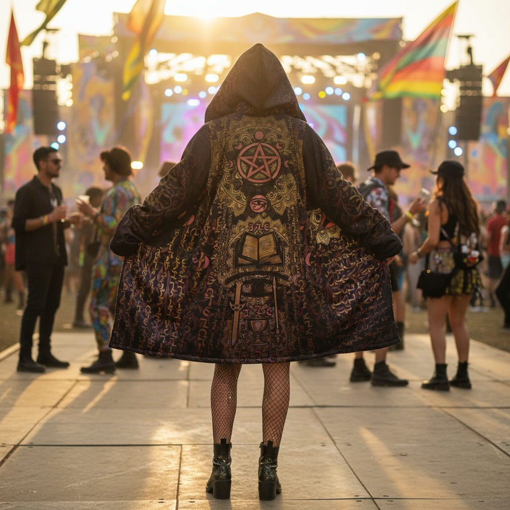Enochian Vision Orange Women's Festival Cloak