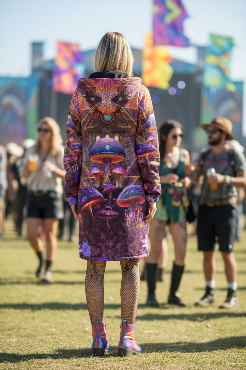 Shroom Rx Pink Women's Festival Cloak