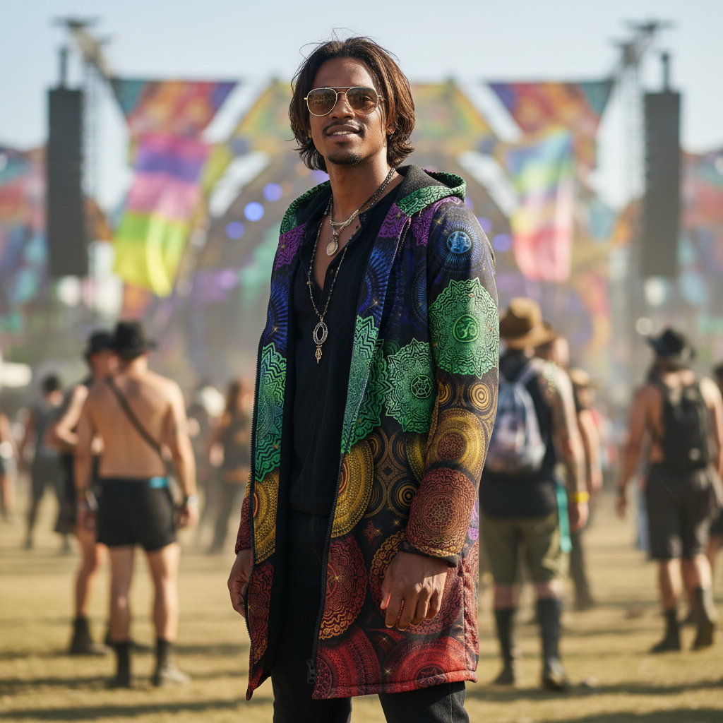 Chakra Mandala Men's Festival Cloak