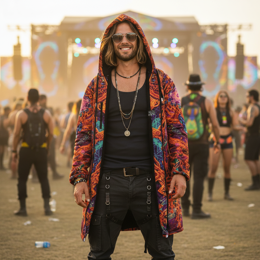Cosmic Cross Red Men's Festival Cloak