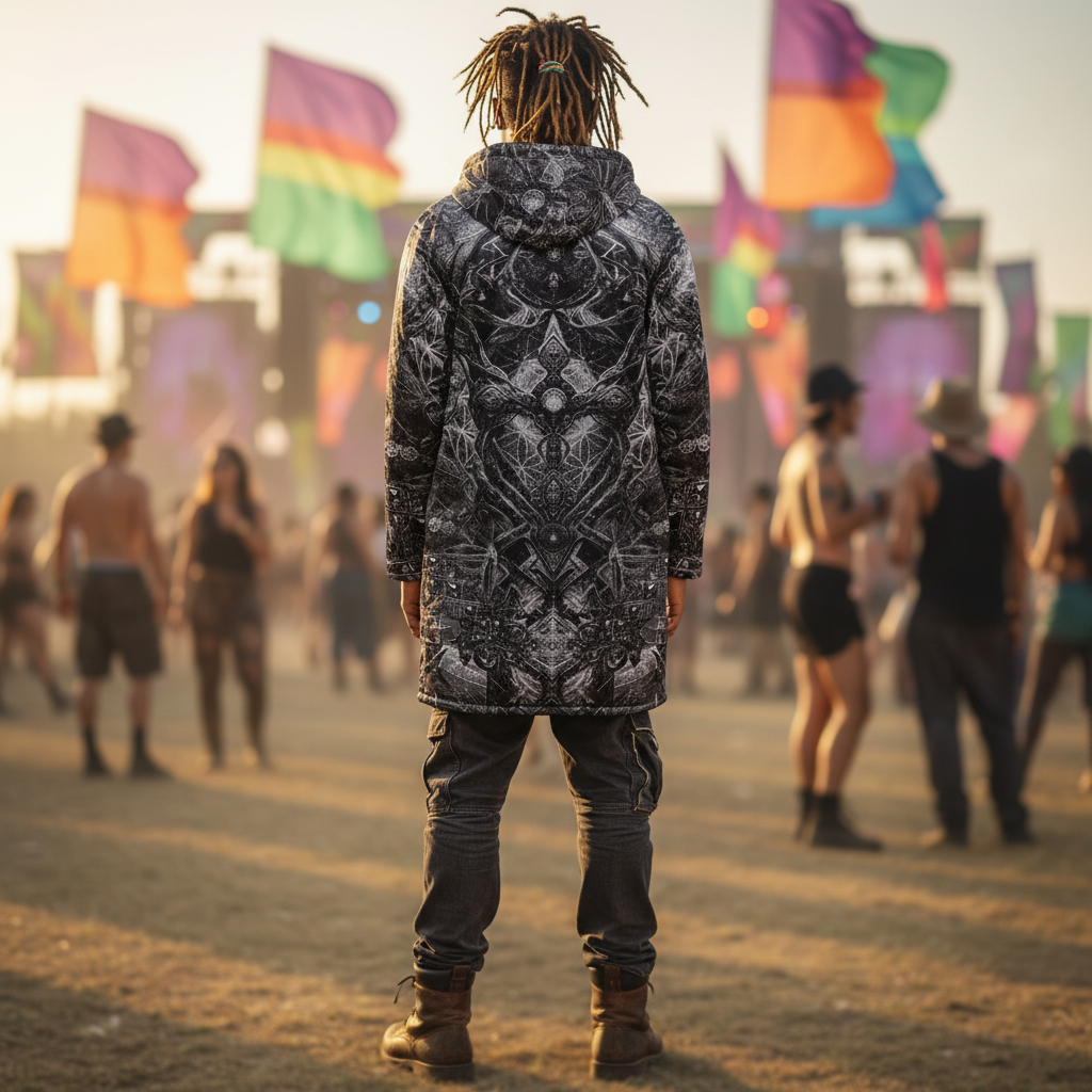 Black Cosmic Cross Men's Festival Cloak