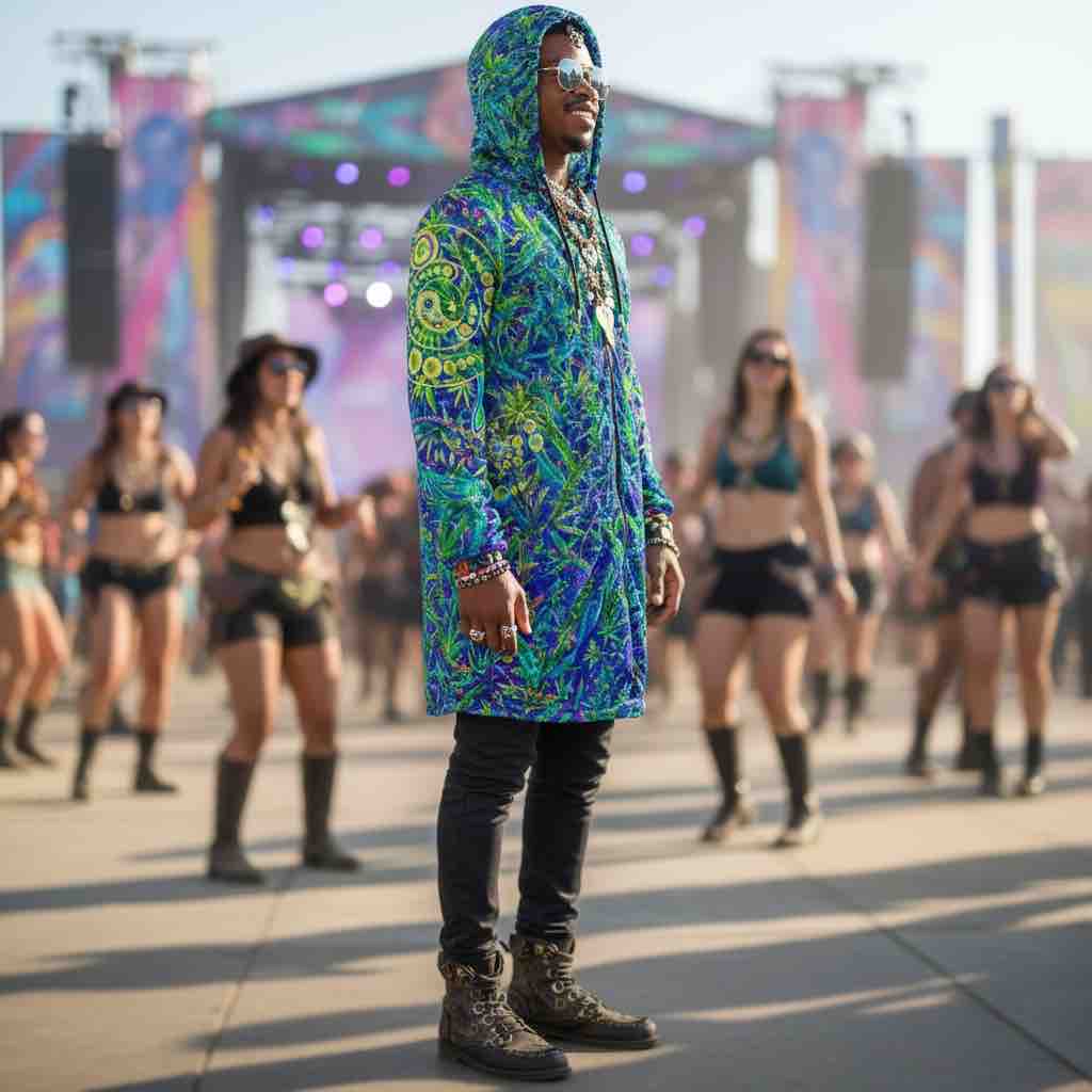 Wizard Stoner Alien Men's Festival Cloak