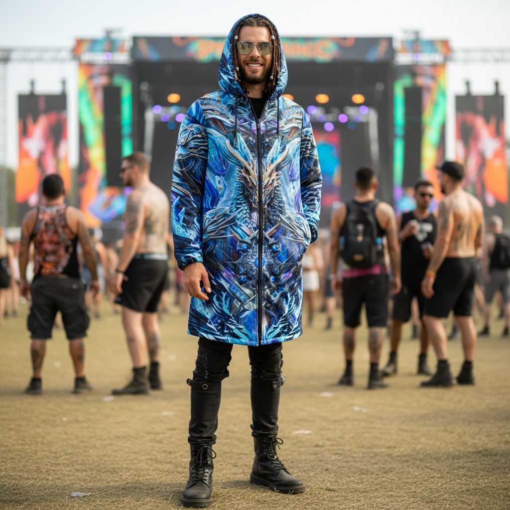 Electric Dragonscape Men's Festival Cloak