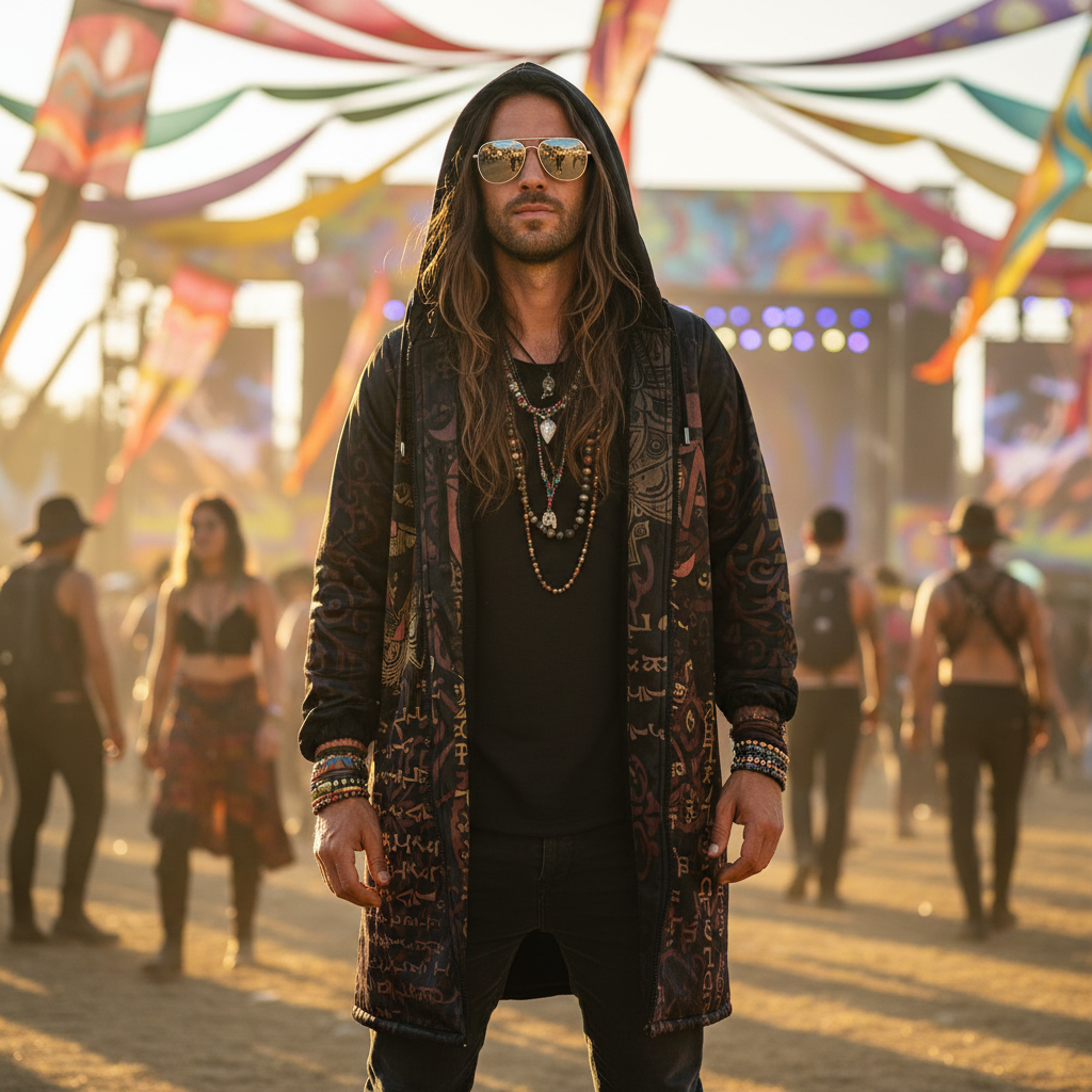 Enochian Vision Orange Men's Festival Cloak