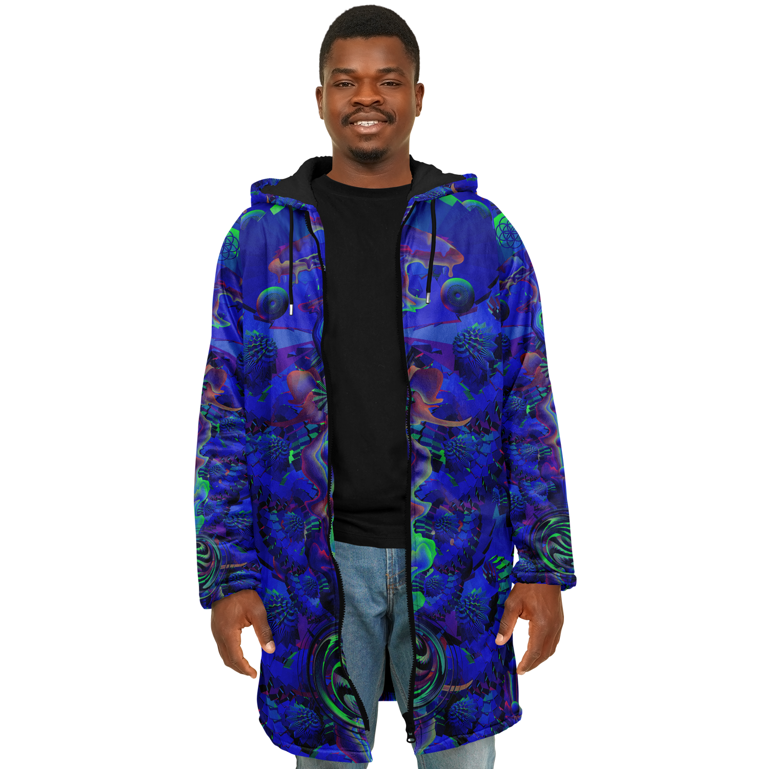 Cloak | Shroom Flower of Life Blue