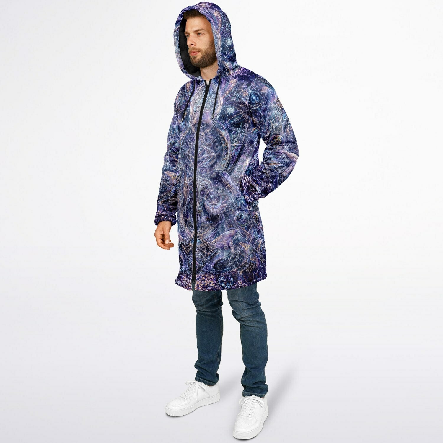 Galactic Alien Oracle Zipper Black Cloak