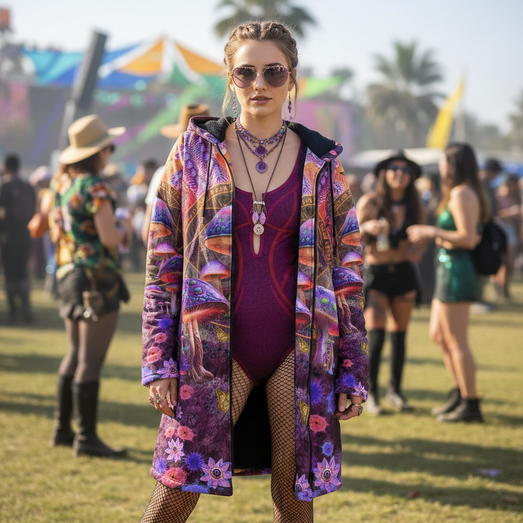Shroom Rx Pink Women's Festival Cloak