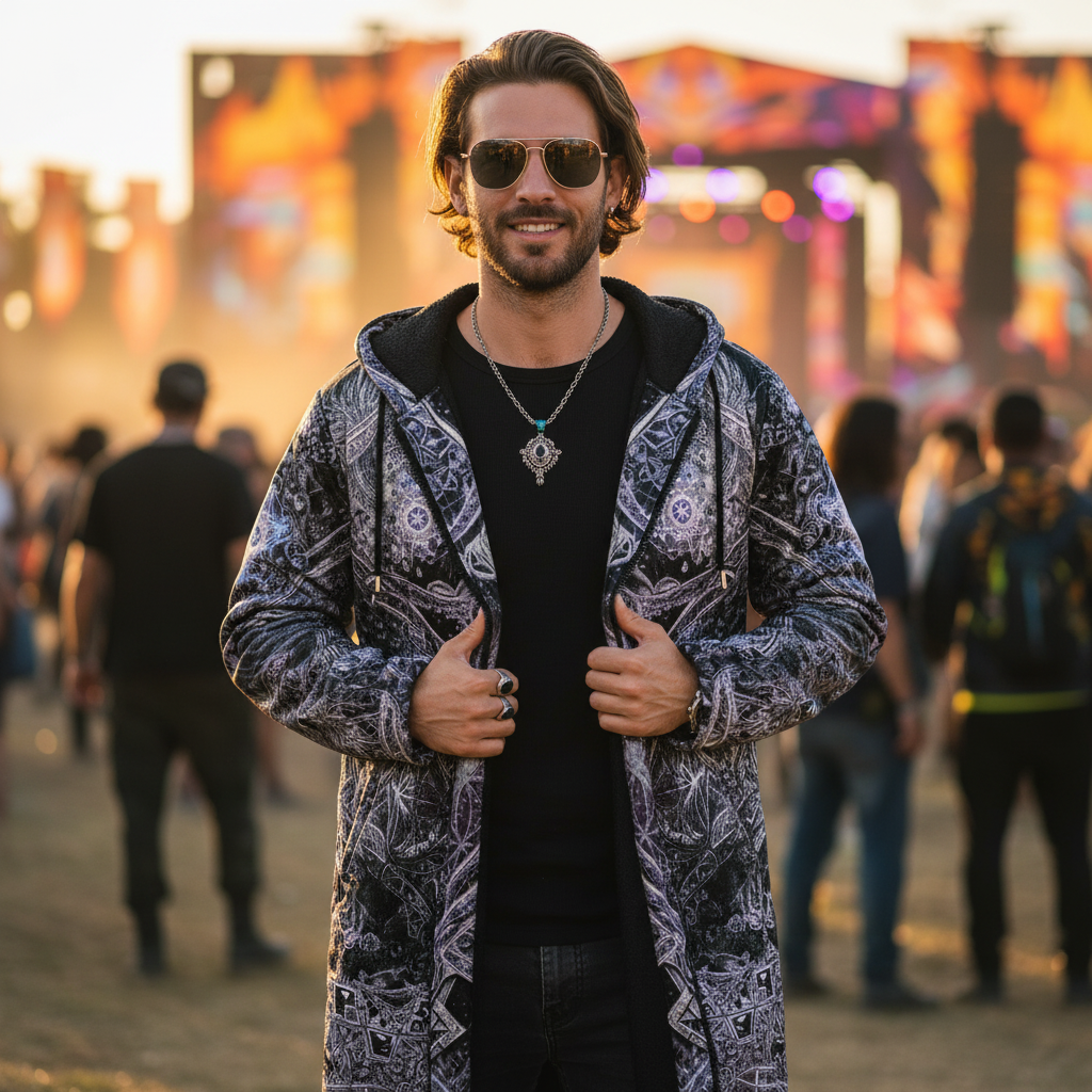 Cosmic Cross Silver Men's Festival Cloak