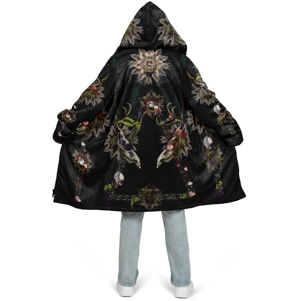 Forest Wizard S Men's Festival Cloak front view with mystical cloak