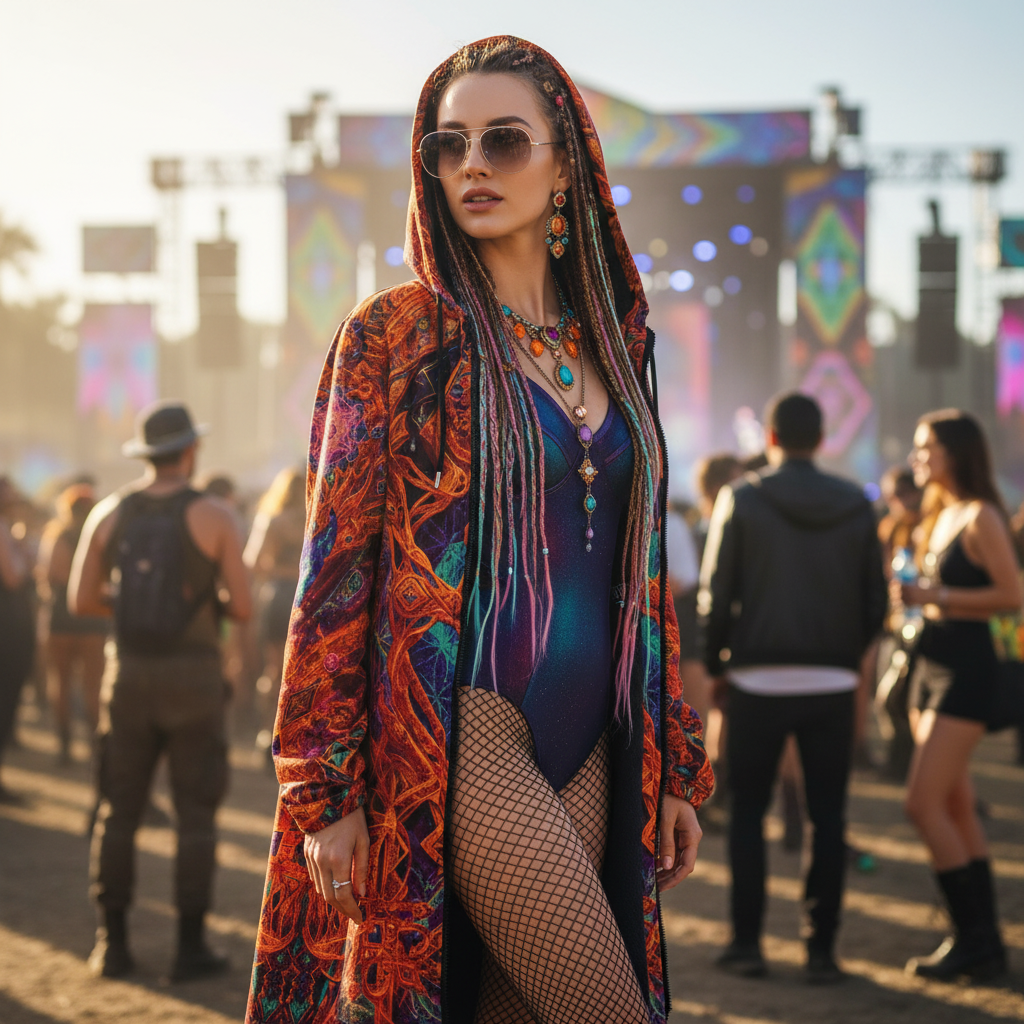 Cosmic Cross Red Women's Festival Cloak