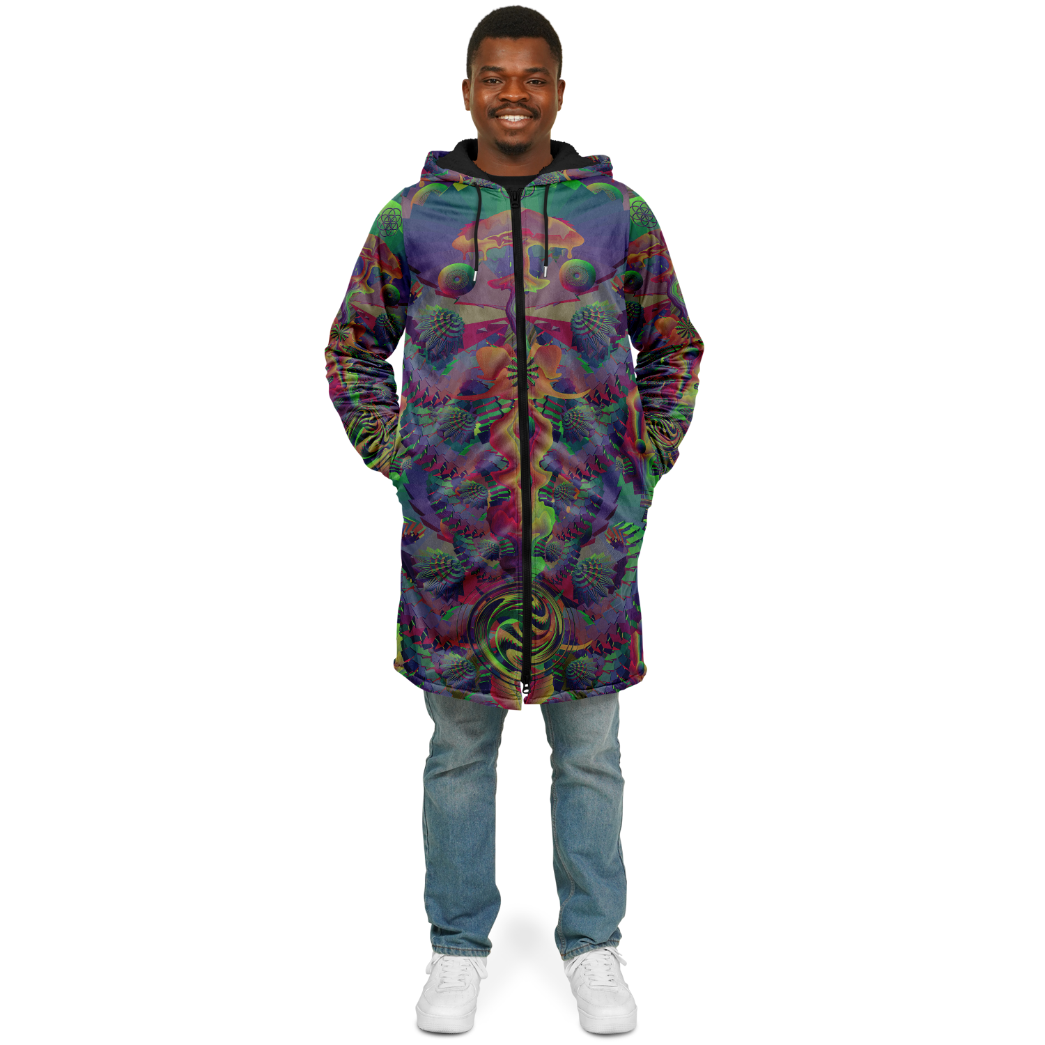 Cloak | Shroom Flower of Life Dark Rainbow