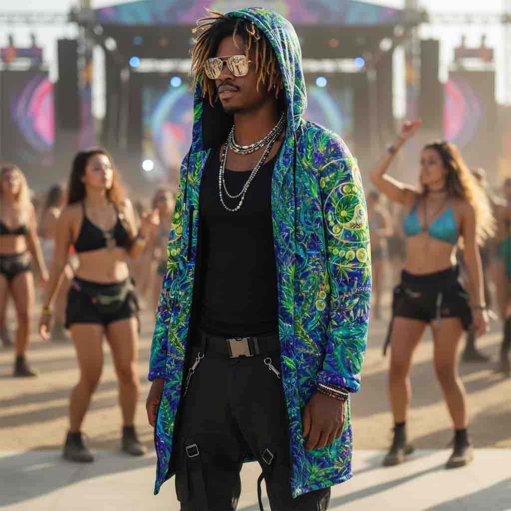 Wizard Stoner Alien Men's Festival Cloak