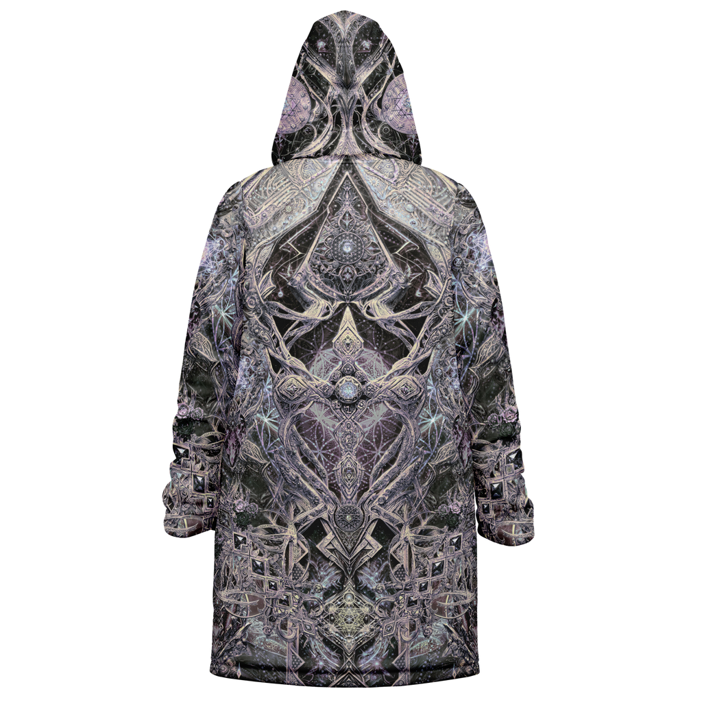Cosmic Cross Silver Men's Festival Cloak detail view with statement outerwear