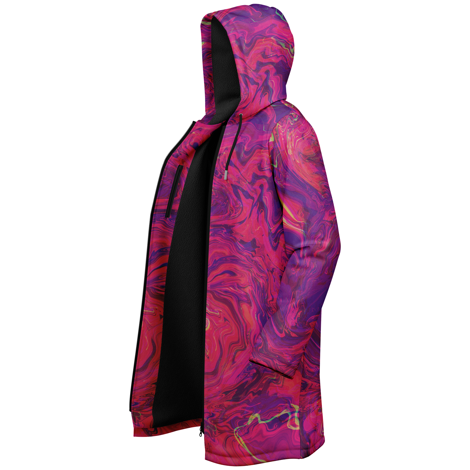 Pink Acid Oasis Women's Festival Cloak detail view with spiritual fashion