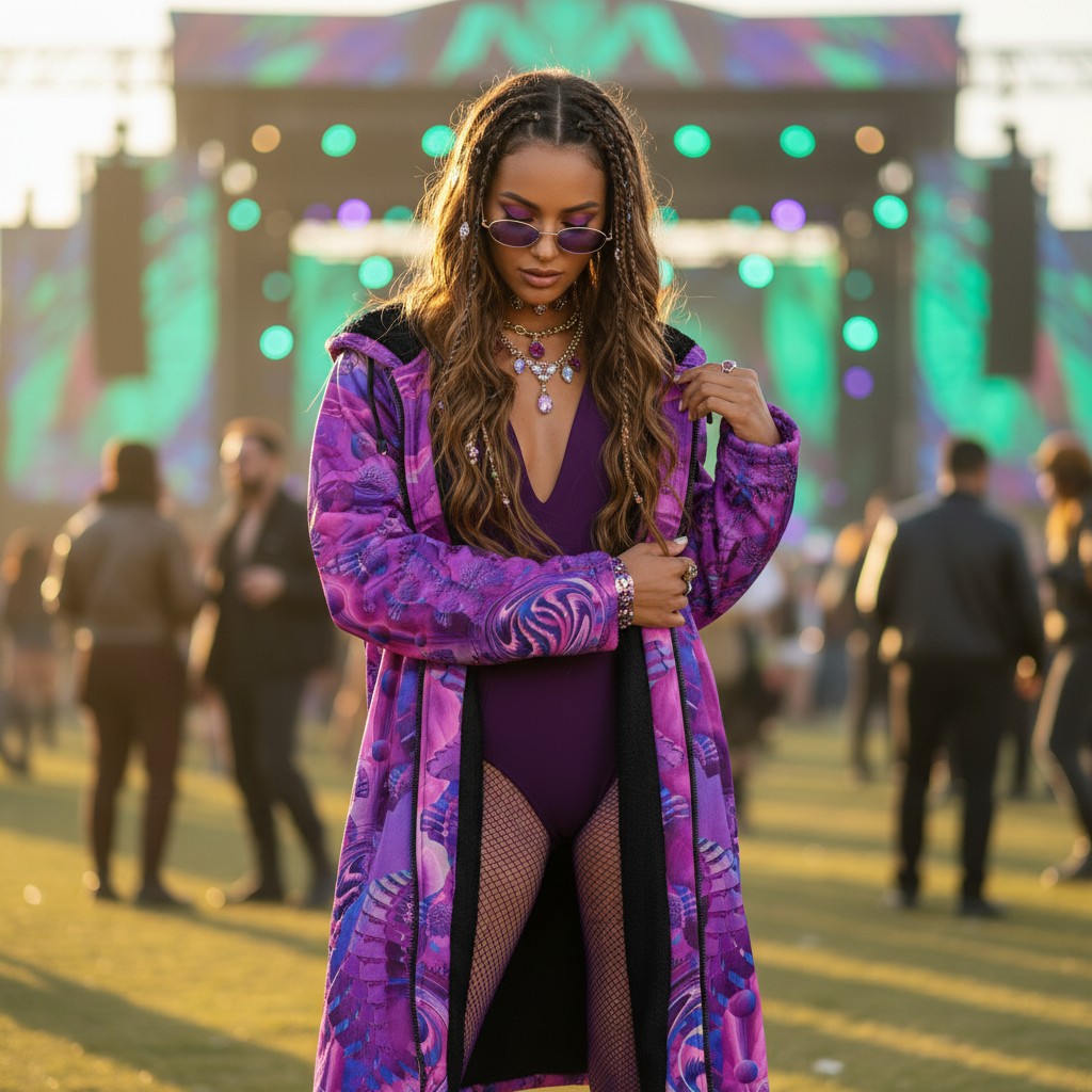 Pink Shroom Flower Of Life Women's Festival Cloak
