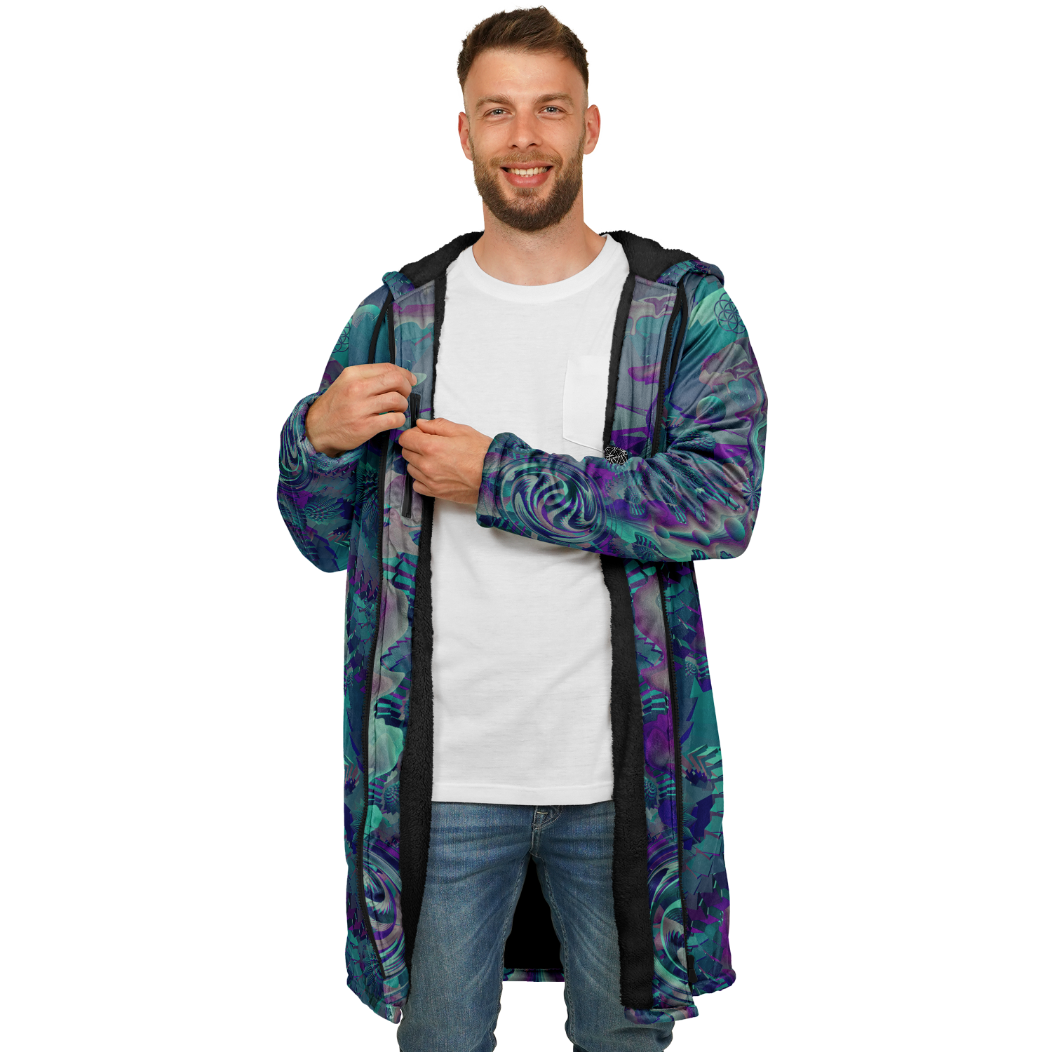 Cloak | Shroom Flower of Life Teal