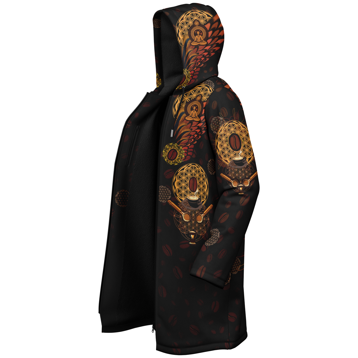 Sacred Grounds Men's Festival Cloak back view with EDM festivals