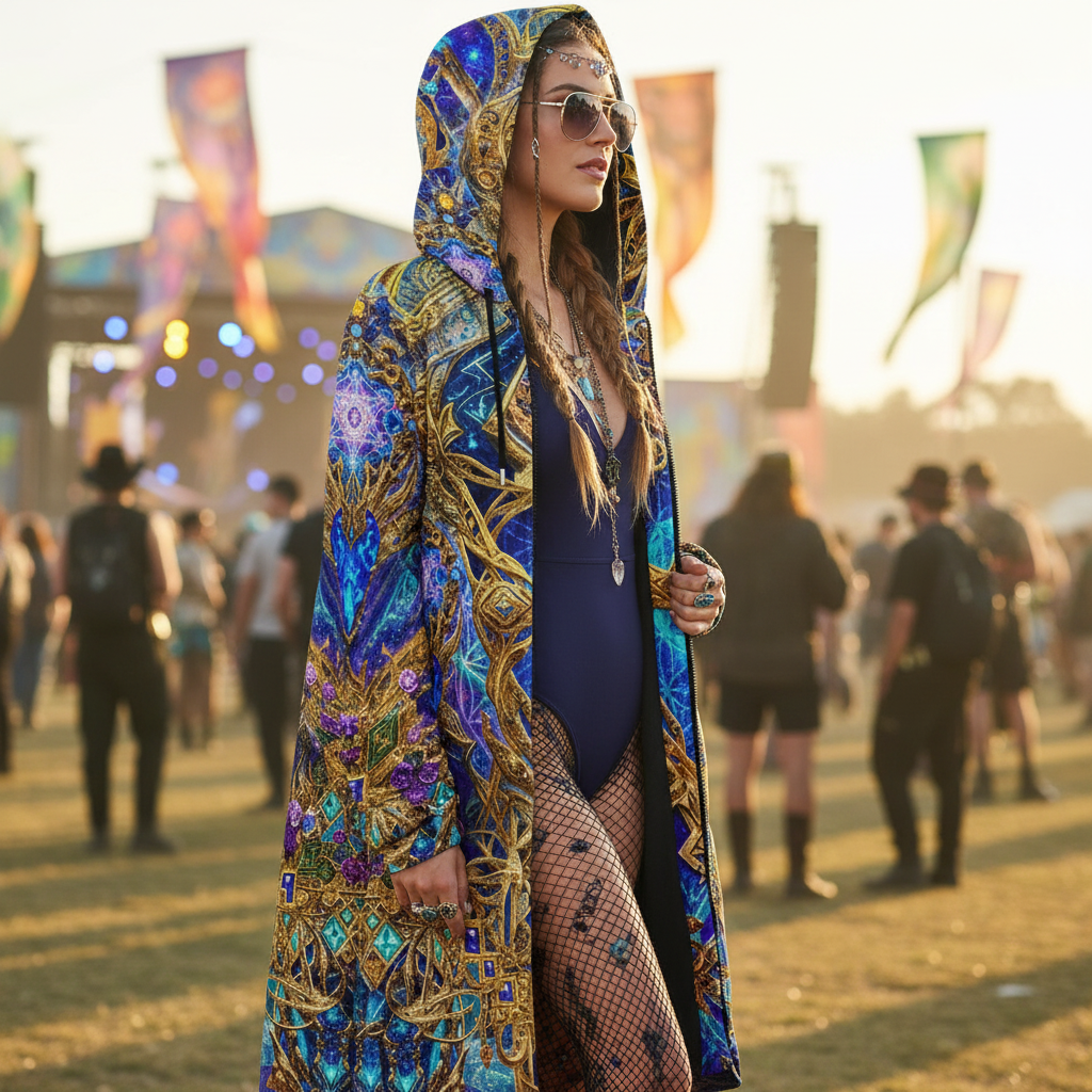 Gold Cosmic Cross Women's Festival Cloak