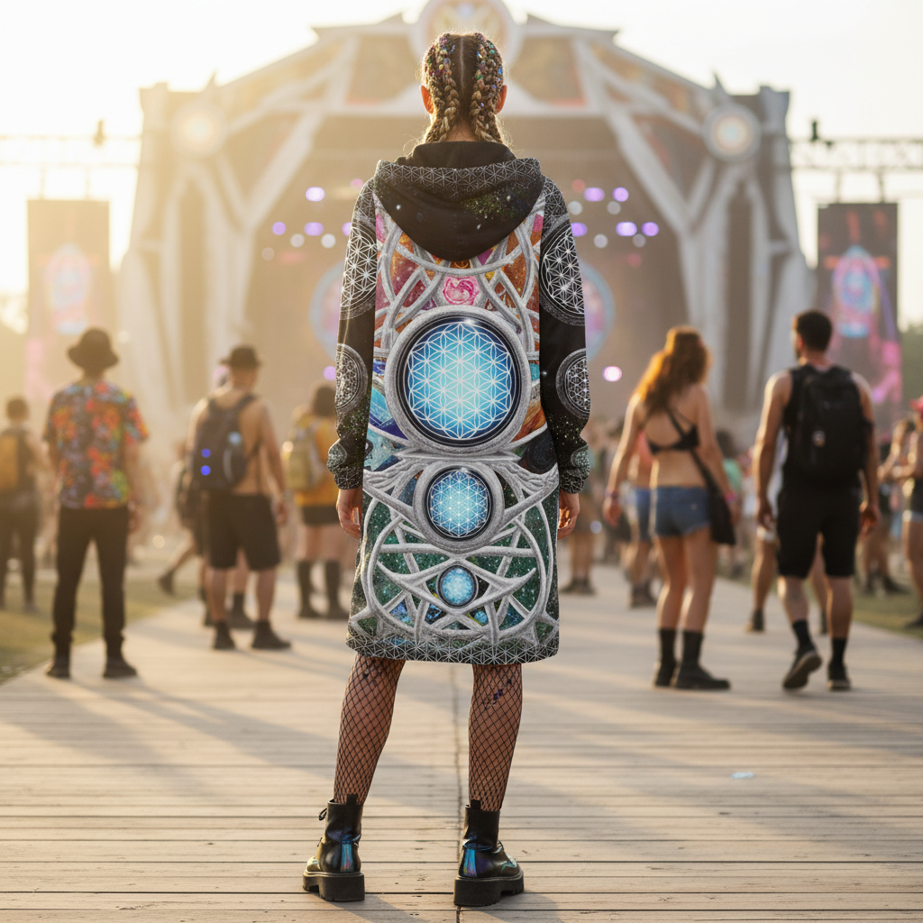Silver Mystic Eye Women's Festival Cloak