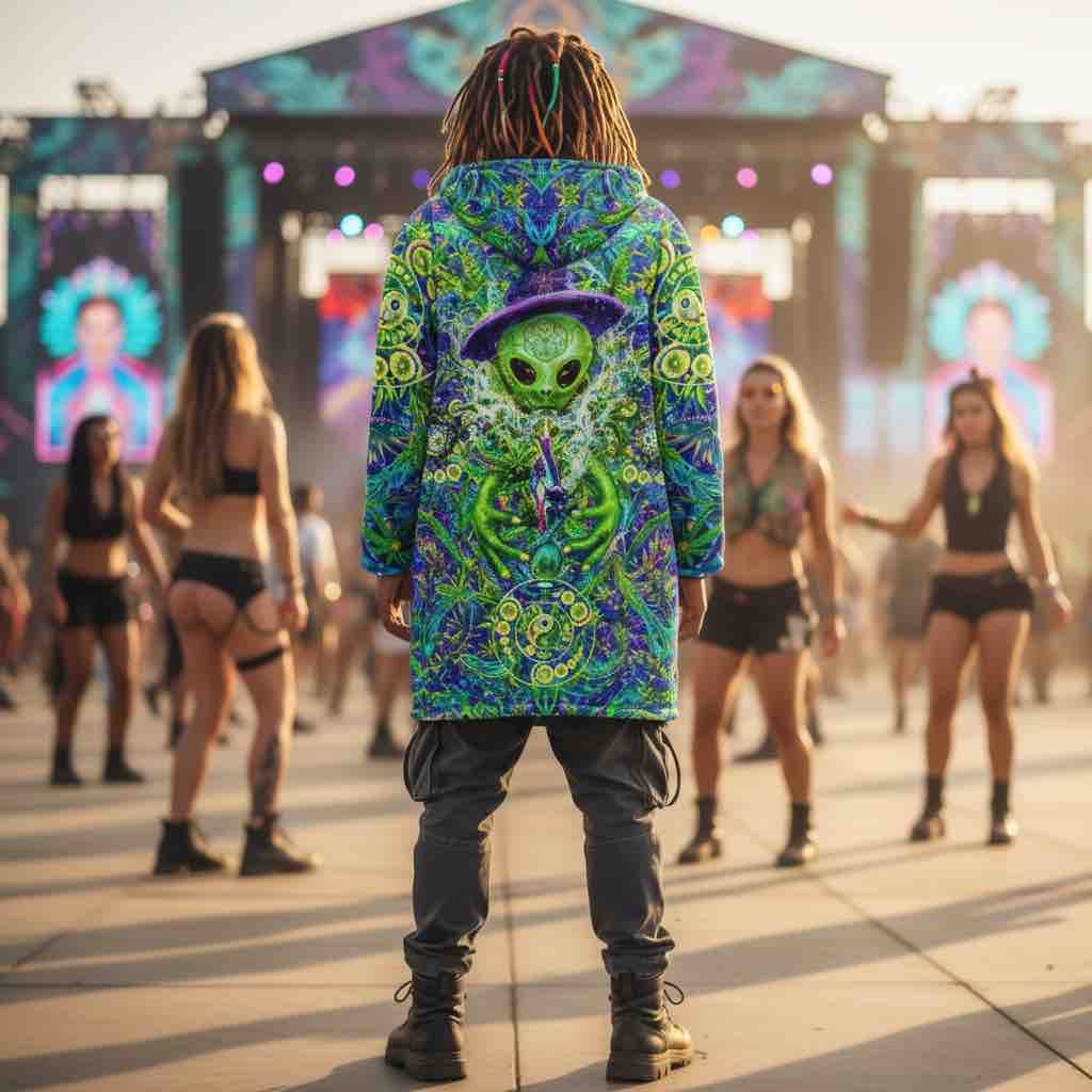 Wizard Stoner Alien Men's Festival Cloak