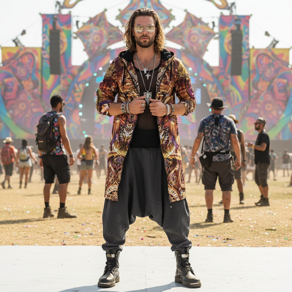 Dream Weaver Orange Men's Festival Cloak