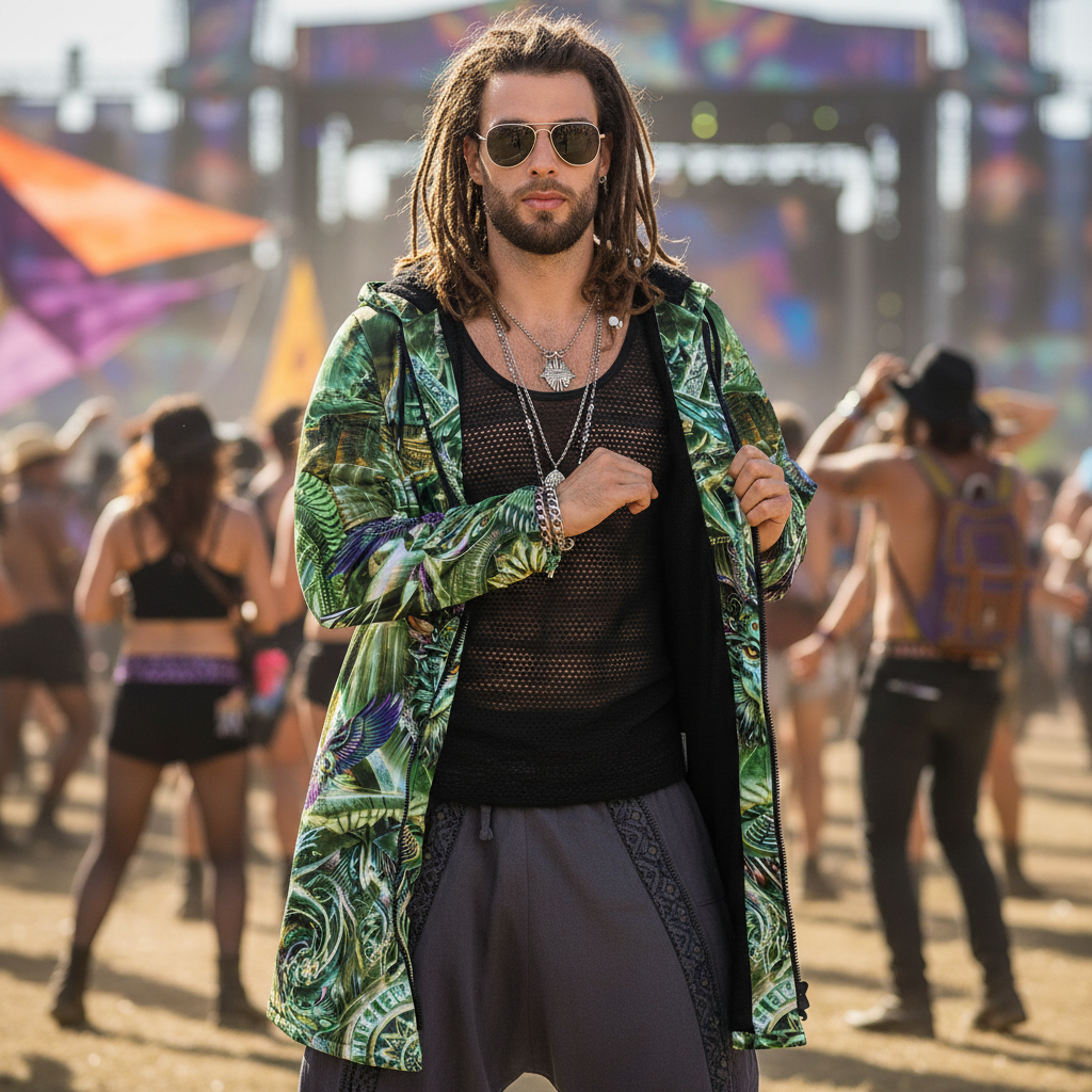 Dream Weaver Green Men's Festival Cloak