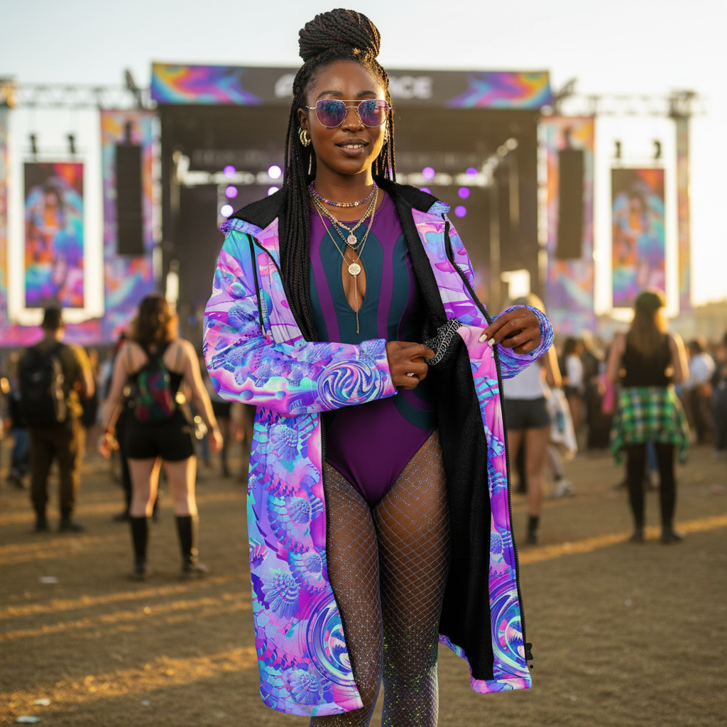 Shroom Flower Of Life Women's Festival Cloak