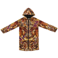 Dream Weaver Orange Men's Festival Cloak front view with psychedelic festival art