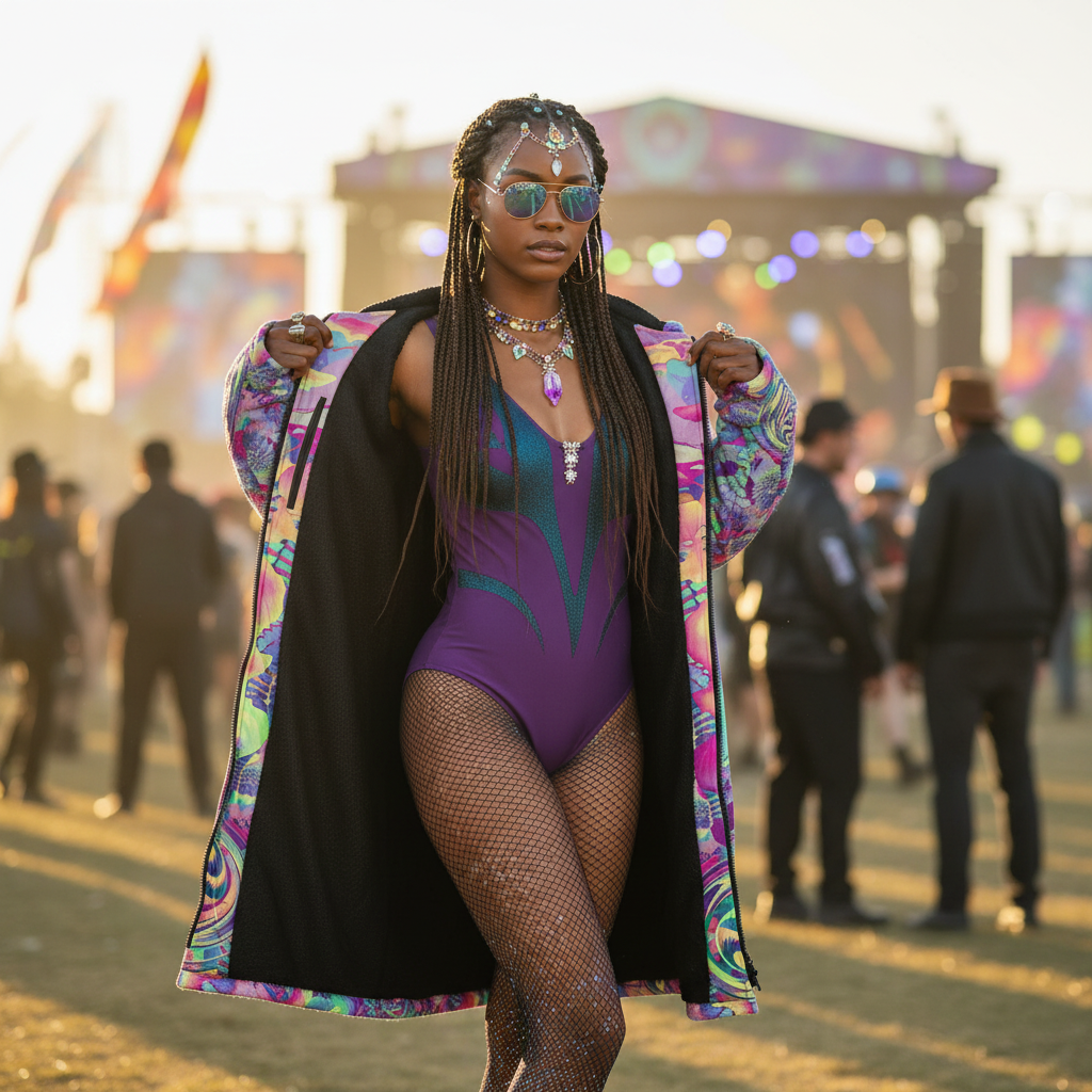 Shroom Flower Of Life Pastel Rainbow Women's Festival Cloak