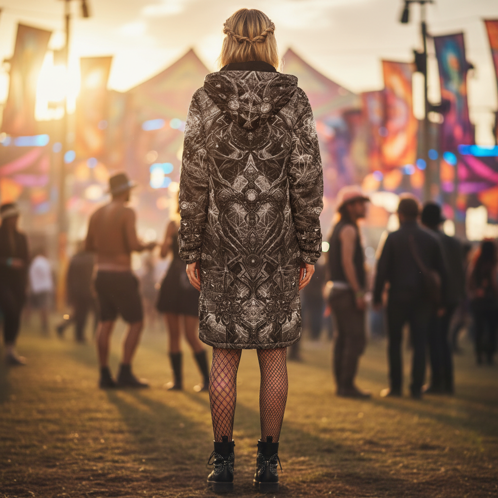 Black Cosmic Cross Women's Festival Cloak