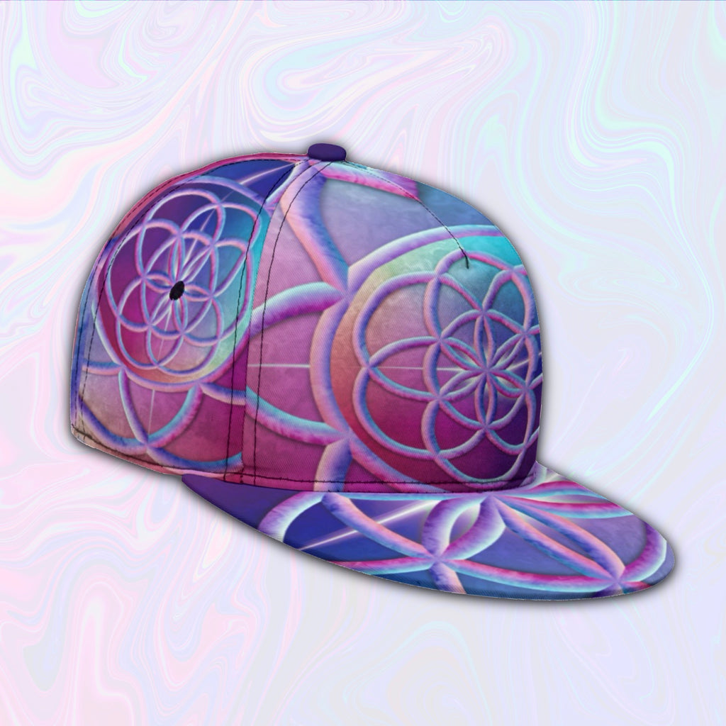 Snapback Hat | Bubblegum Flower of Life
