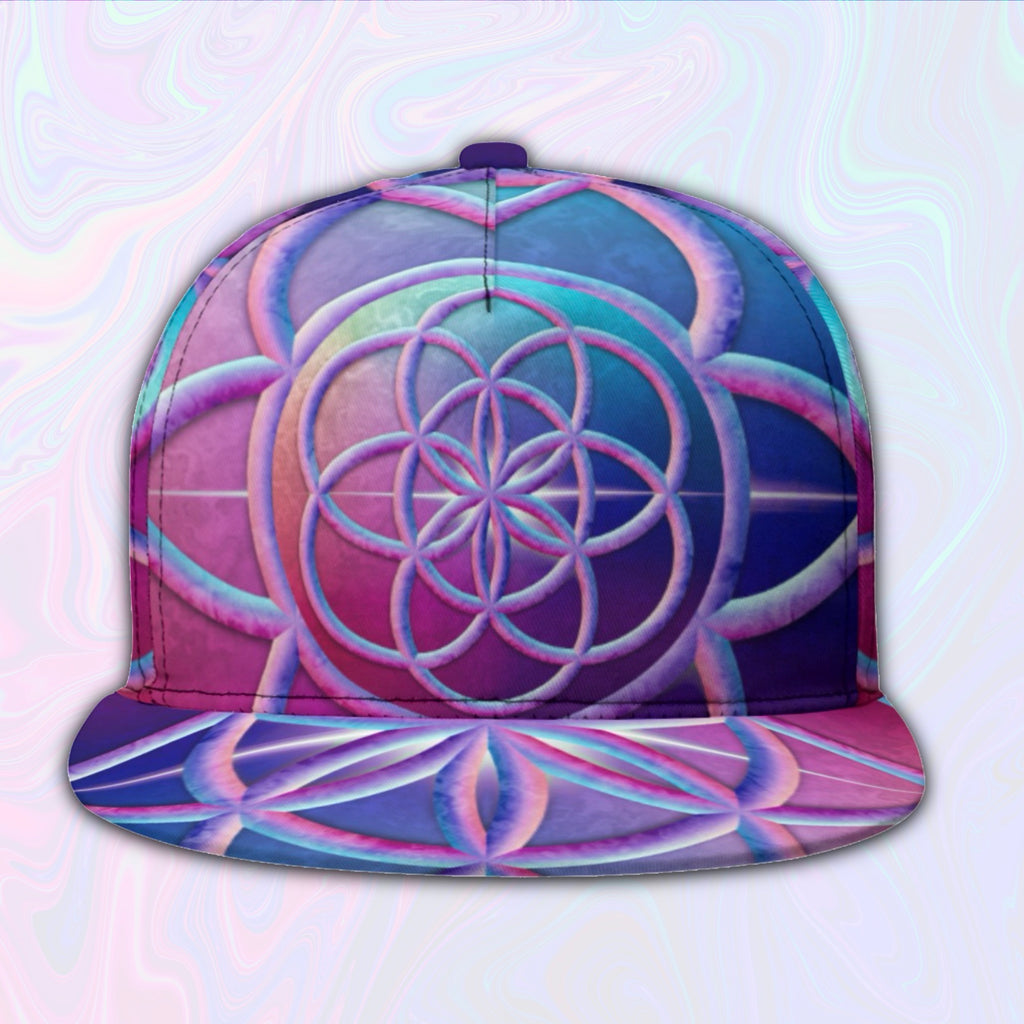 Snapback Hat | Bubblegum Flower of Life